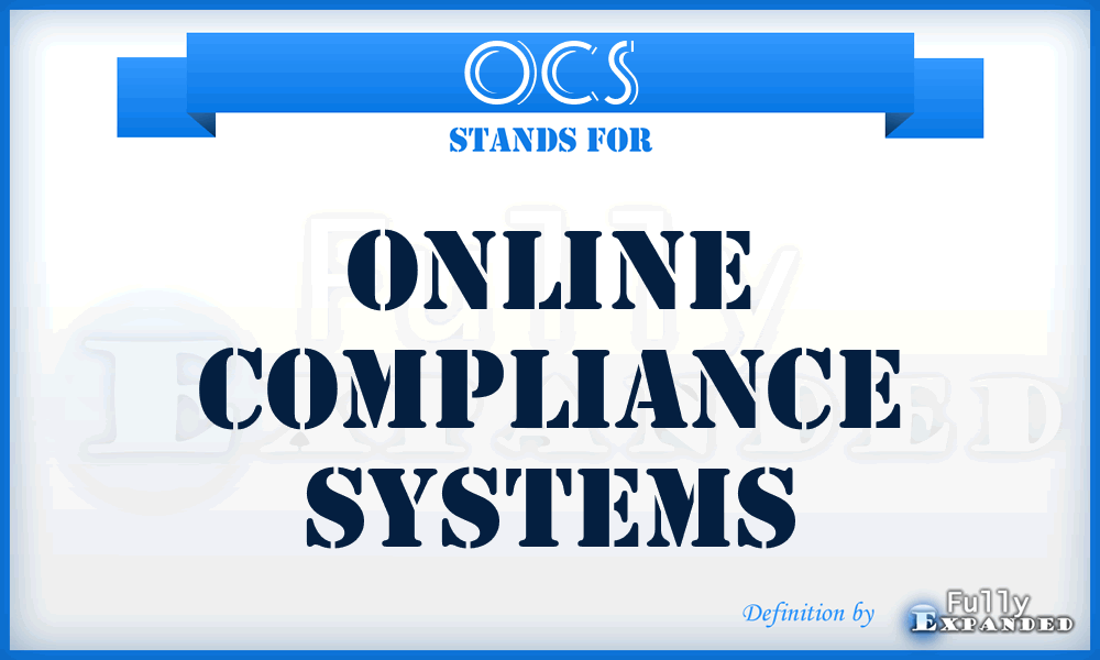 OCS - Online Compliance Systems