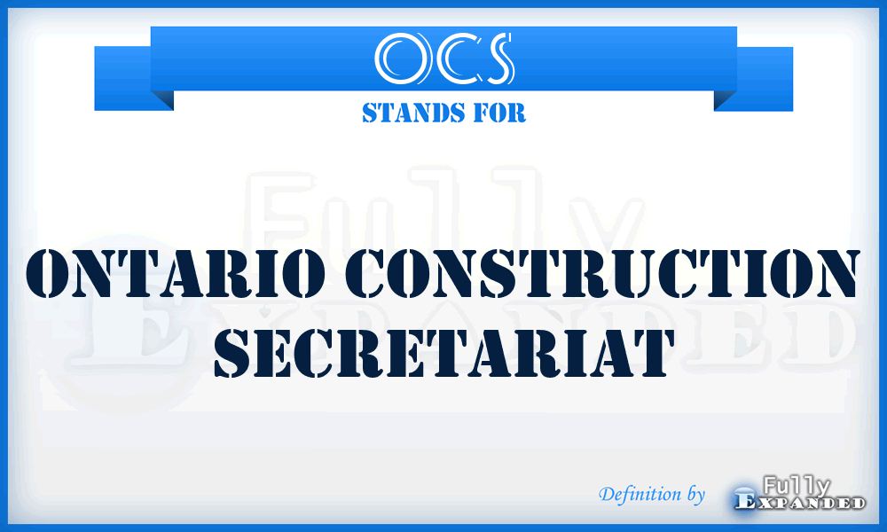 OCS - Ontario Construction Secretariat