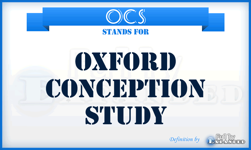 OCS - Oxford Conception Study