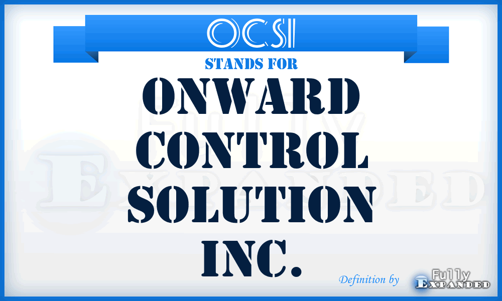 OCSI - Onward Control Solution Inc.