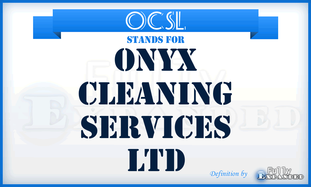 OCSL - Onyx Cleaning Services Ltd