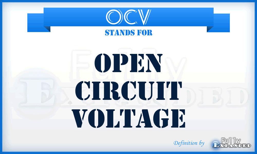 OCV - open circuit voltage