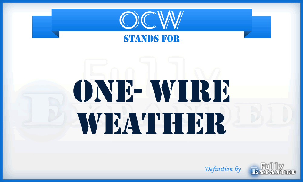 OCW - One- Wire Weather