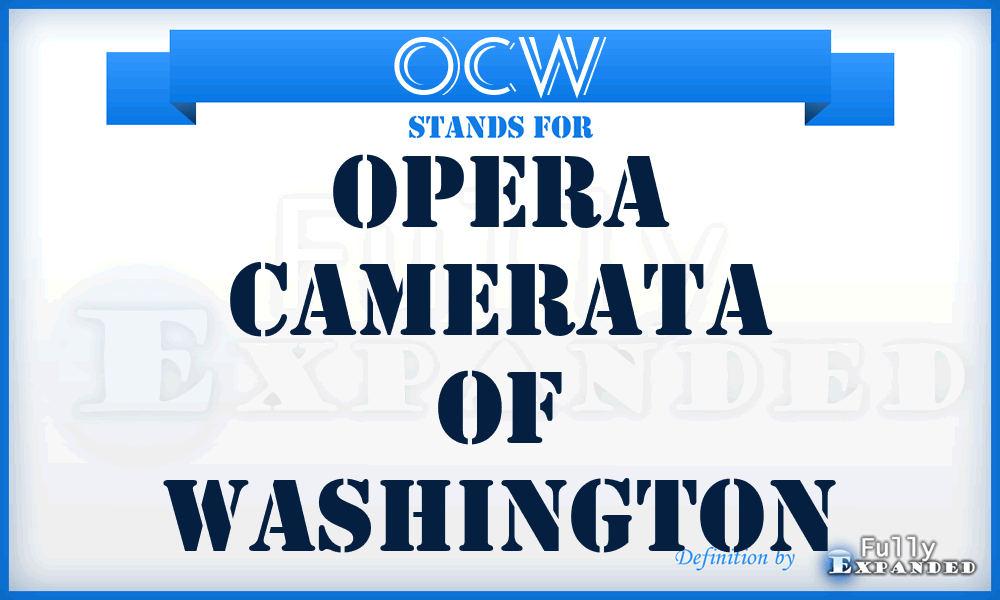OCW - Opera Camerata of Washington
