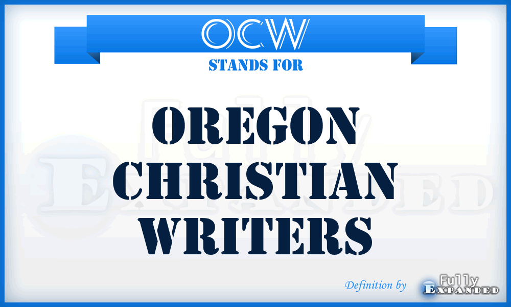 OCW - Oregon Christian Writers