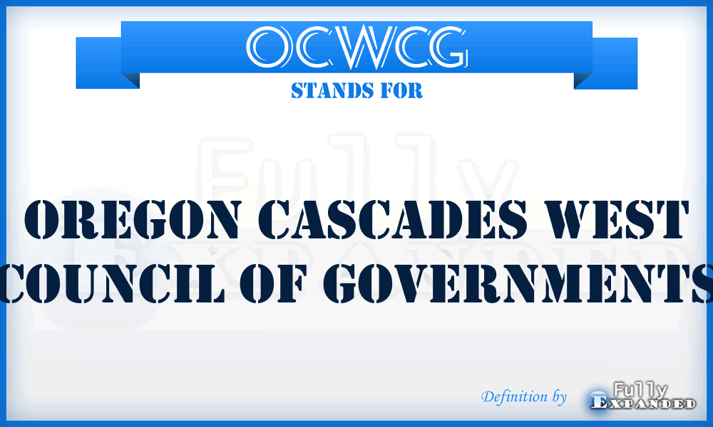OCWCG - Oregon Cascades West Council of Governments
