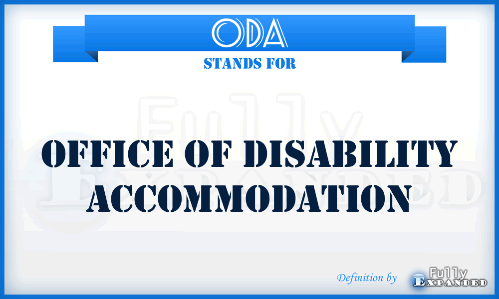 ODA - Office of Disability Accommodation