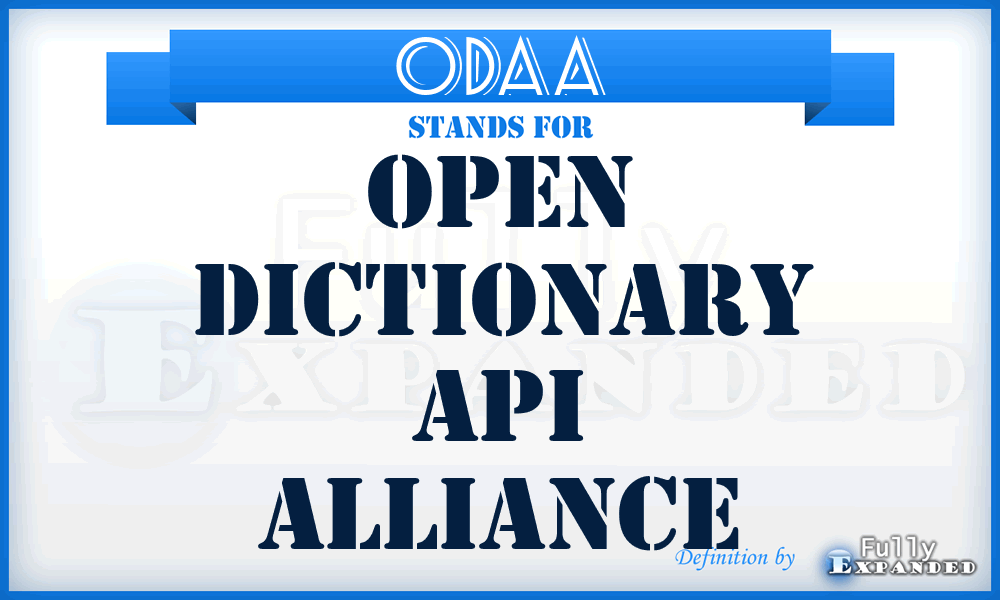 ODAA - Open Dictionary API Alliance