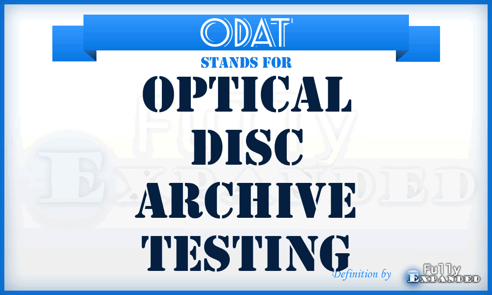 ODAT - Optical Disc Archive Testing