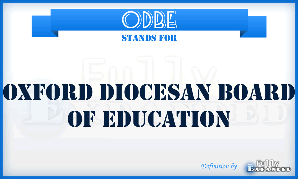 ODBE - Oxford Diocesan Board of Education