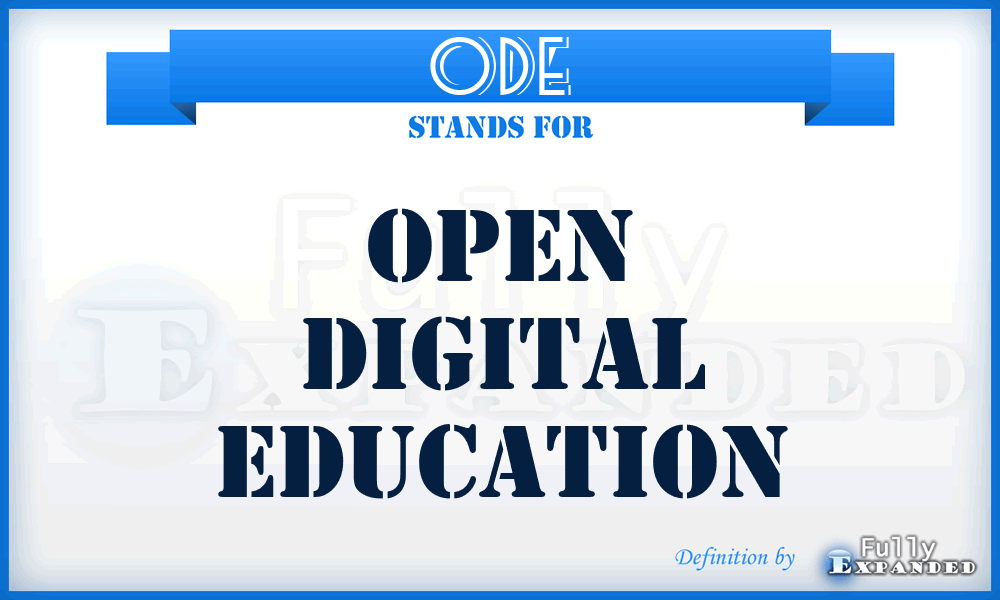 ODE - Open Digital Education