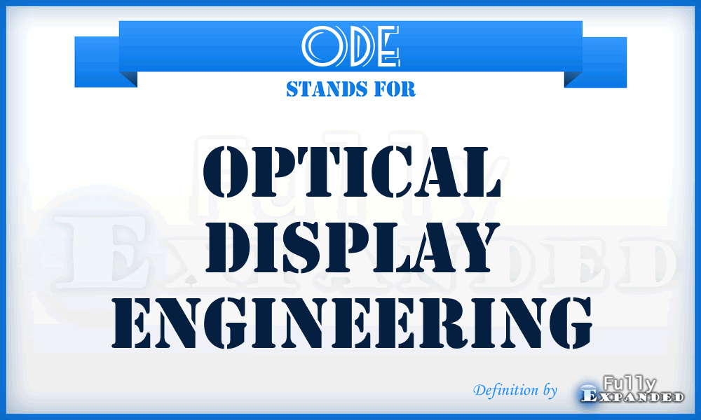 ODE - Optical Display Engineering