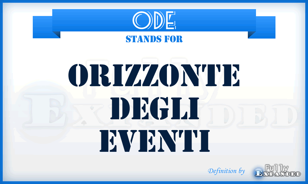 ODE - Orizzonte Degli Eventi