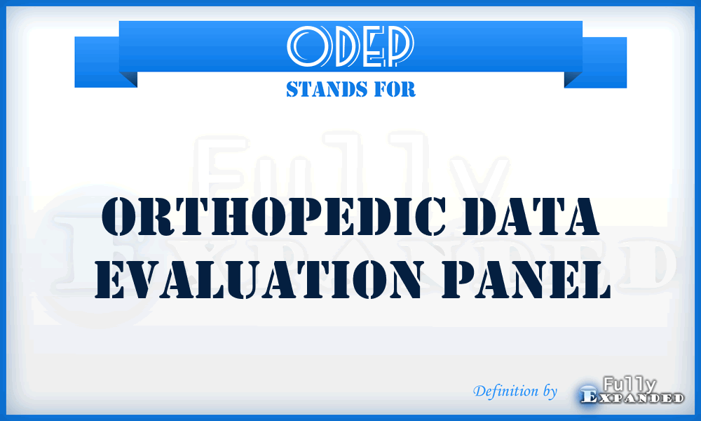 ODEP - Orthopedic Data Evaluation Panel