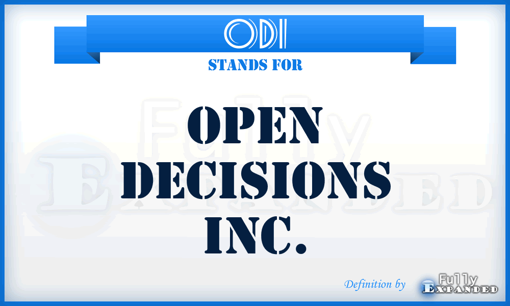 ODI - Open Decisions Inc.