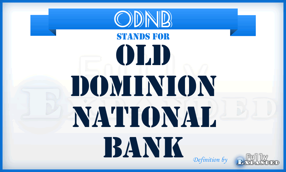 ODNB - Old Dominion National Bank