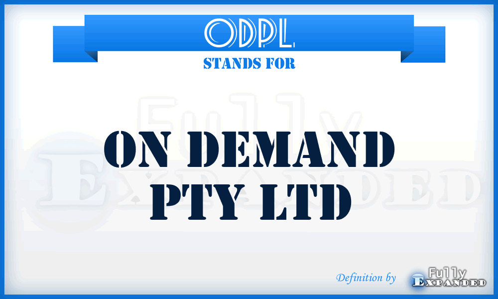 ODPL - On Demand Pty Ltd
