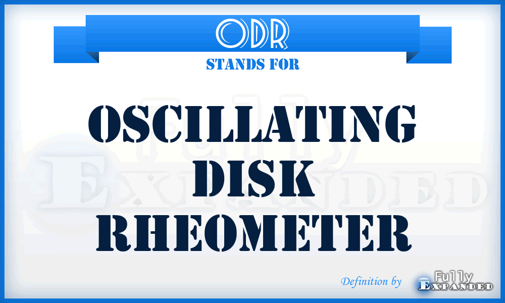 ODR - Oscillating Disk Rheometer