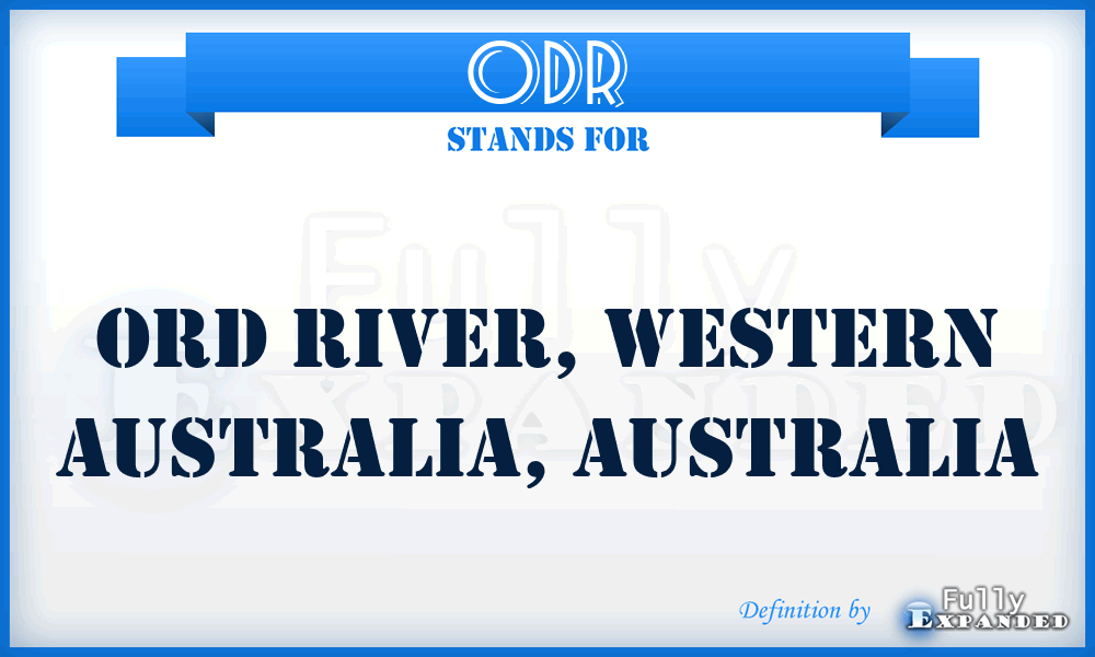 ODR - Ord River, Western Australia, Australia