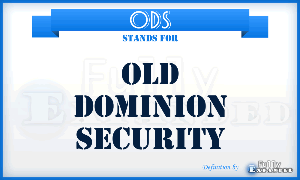 ODS - Old Dominion Security