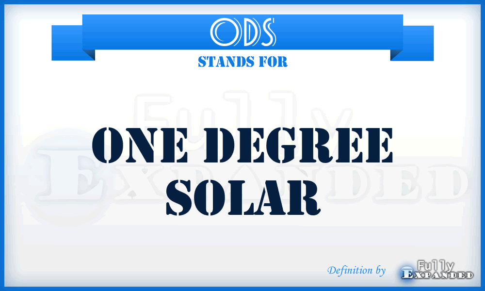 ODS - One Degree Solar