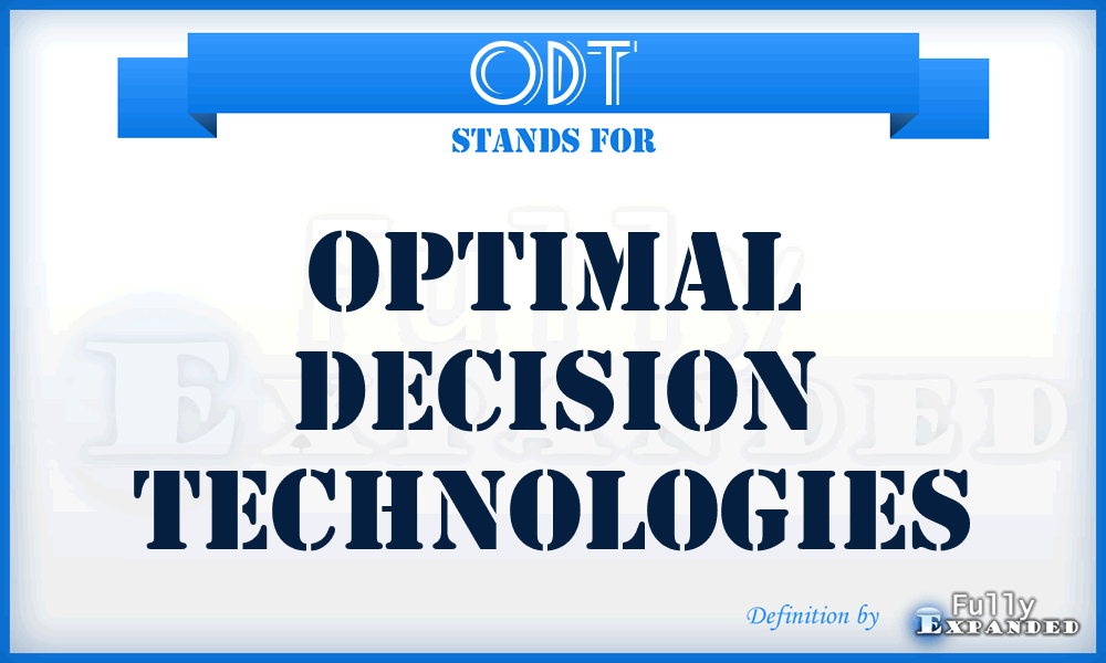 ODT - Optimal Decision Technologies