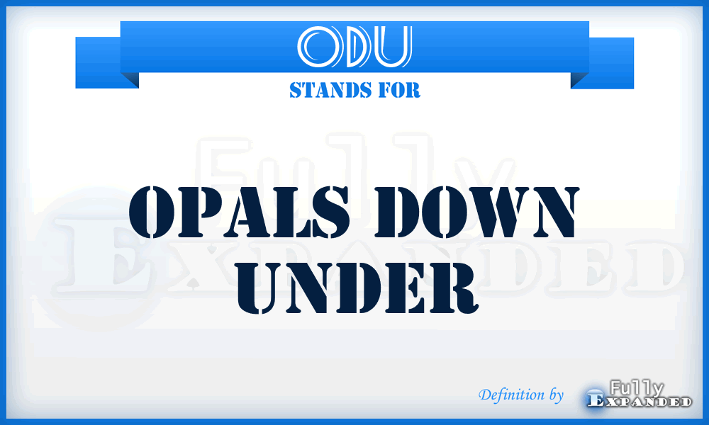ODU - Opals Down Under