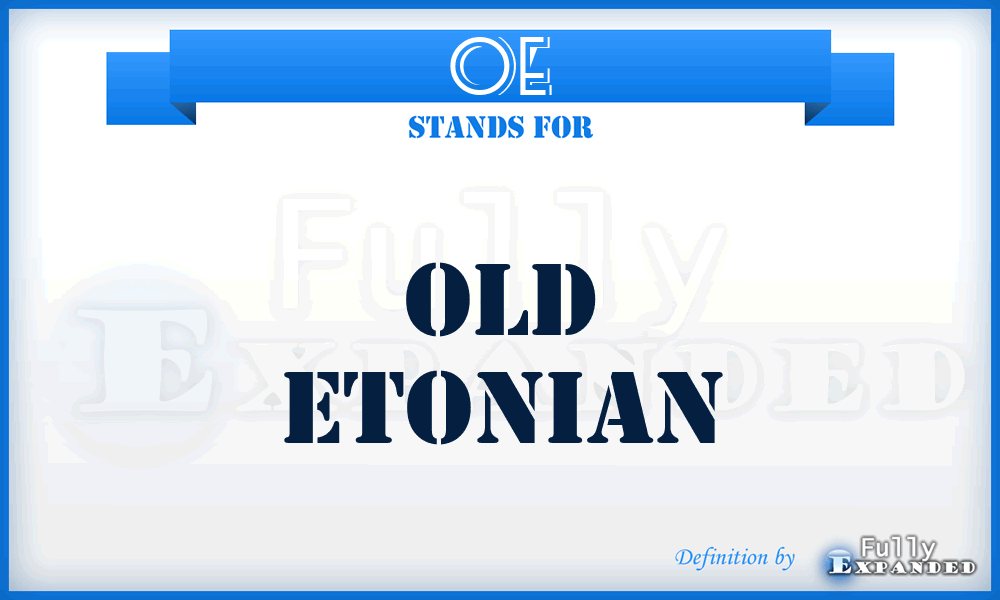 OE - Old Etonian