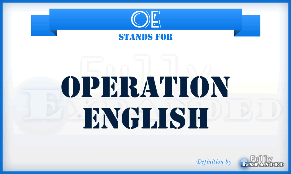 OE - Operation English
