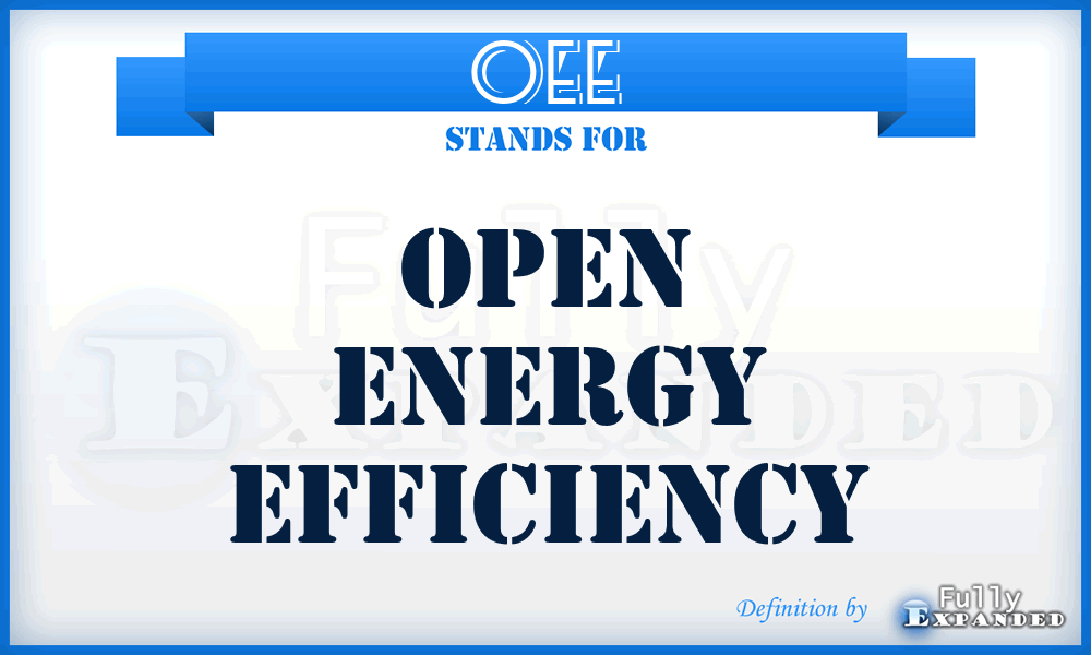 OEE - Open Energy Efficiency