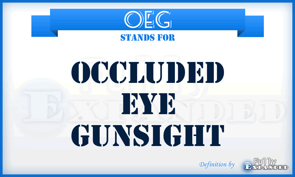 OEG - Occluded Eye Gunsight