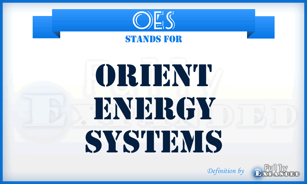 OES - Orient Energy Systems