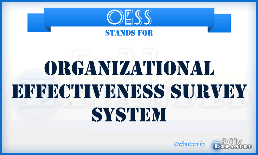 OESS - Organizational Effectiveness Survey System