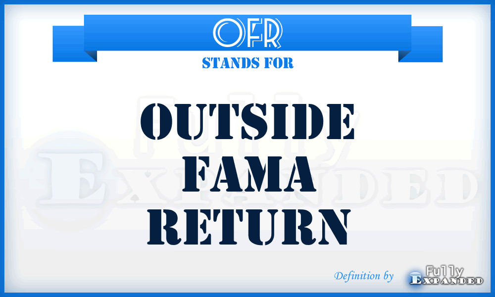 OFR - Outside FAMA Return