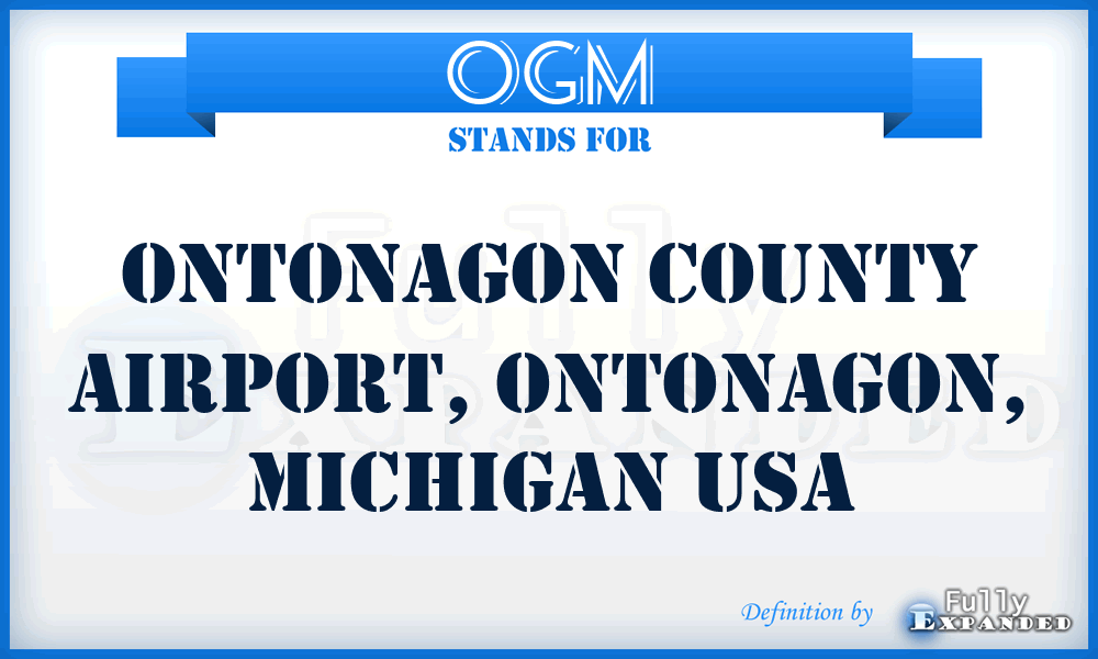 OGM - Ontonagon County Airport, Ontonagon, Michigan USA