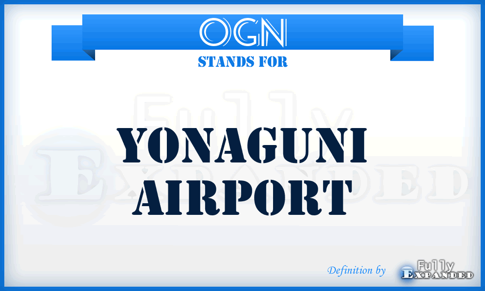 OGN - Yonaguni airport