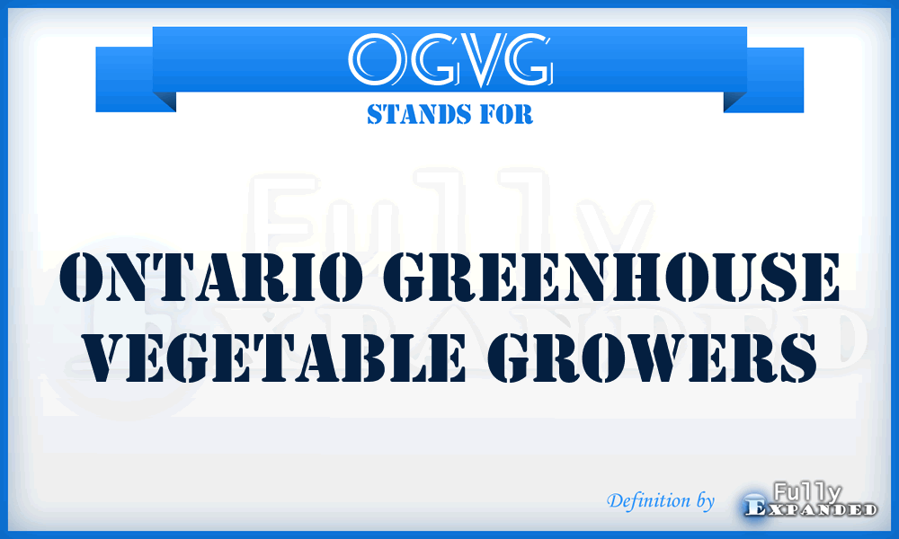 OGVG - Ontario Greenhouse Vegetable Growers