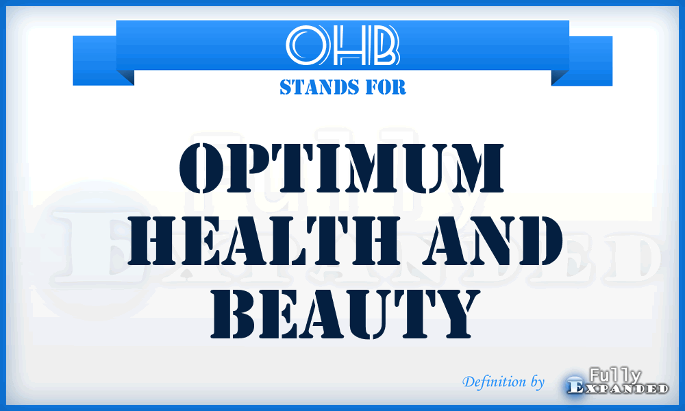 OHB - Optimum Health and Beauty