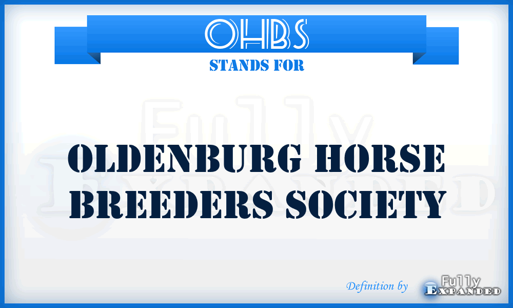 OHBS - Oldenburg Horse Breeders Society