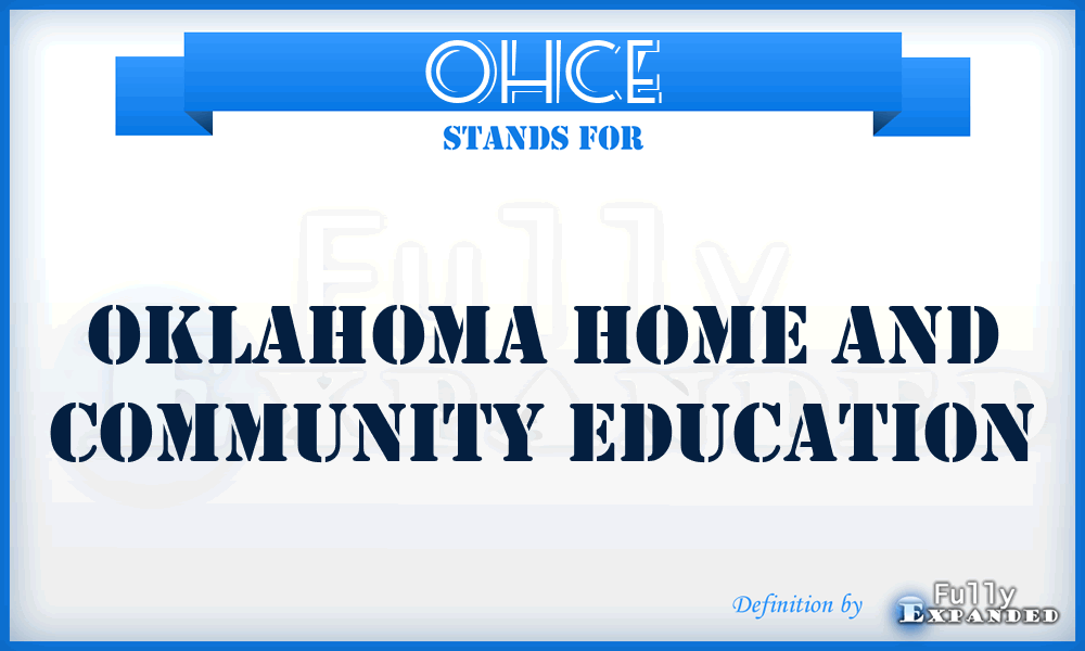 OHCE - Oklahoma Home and Community Education