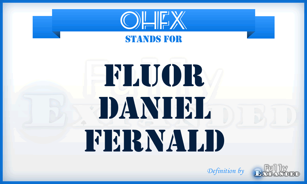 OHFX - Fluor Daniel Fernald