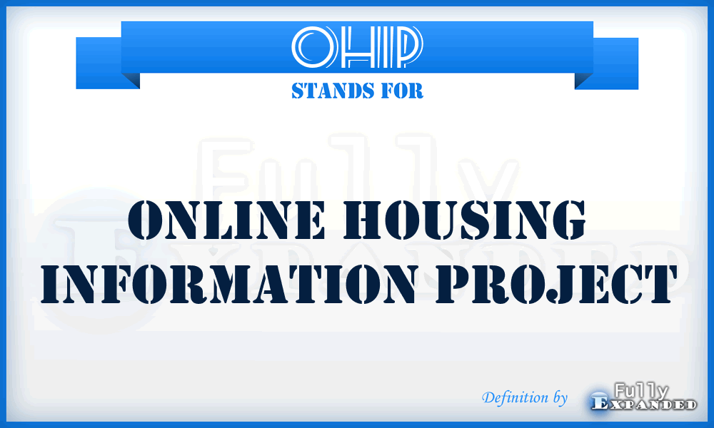 OHIP - Online Housing Information Project