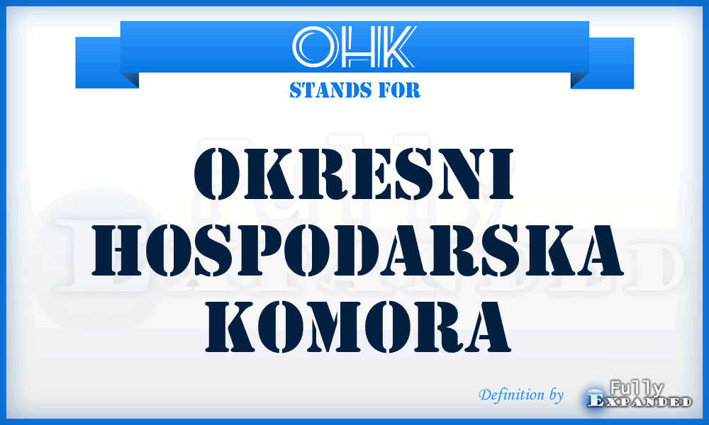 OHK - Okresni Hospodarska Komora