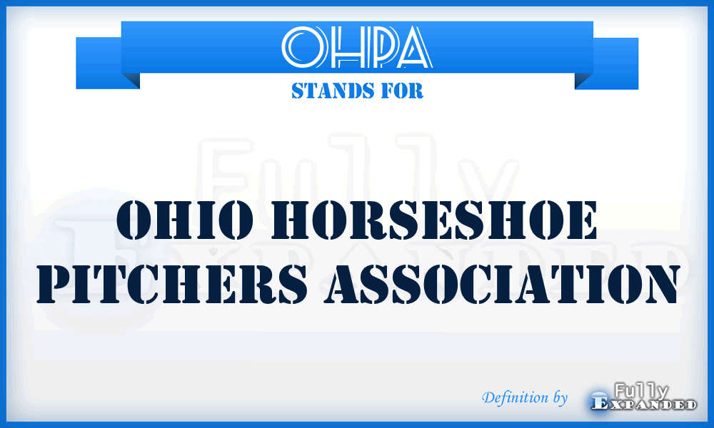 OHPA - Ohio Horseshoe Pitchers Association
