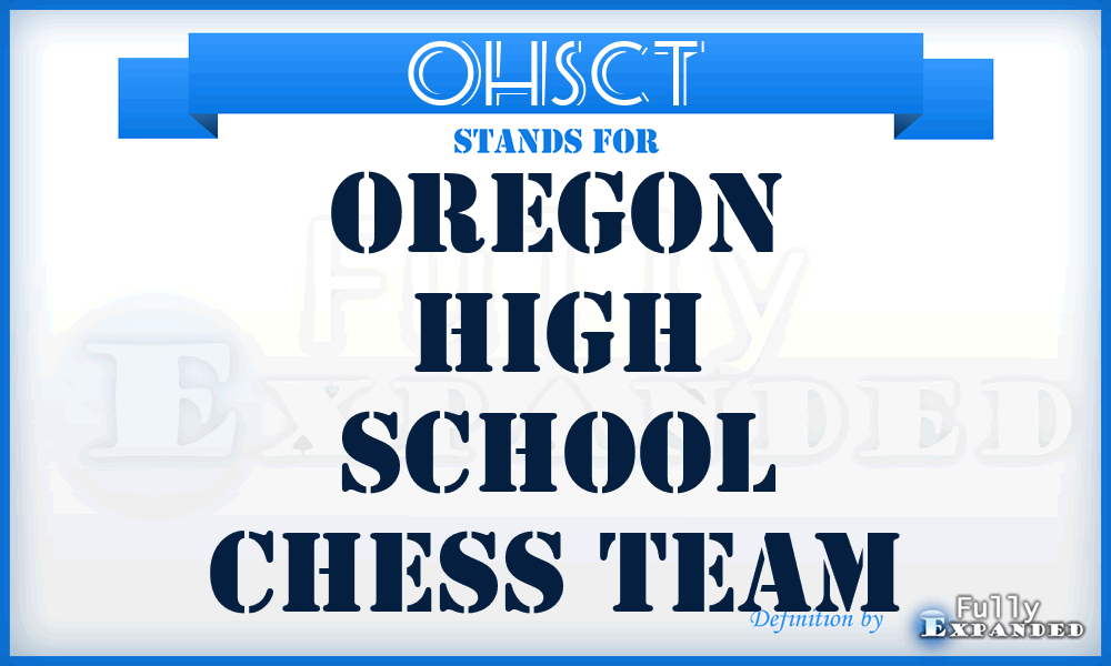 OHSCT - Oregon High School Chess Team