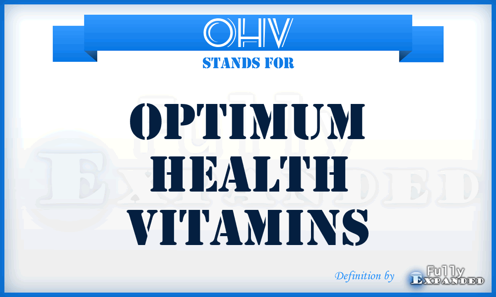 OHV - Optimum Health Vitamins