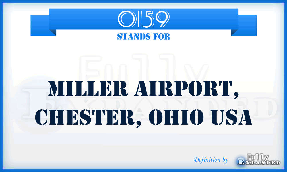 OI59 - Miller Airport, Chester, Ohio USA