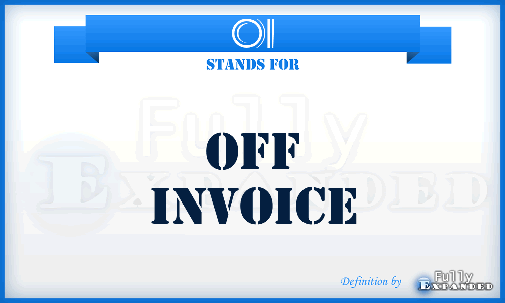 OI - Off Invoice