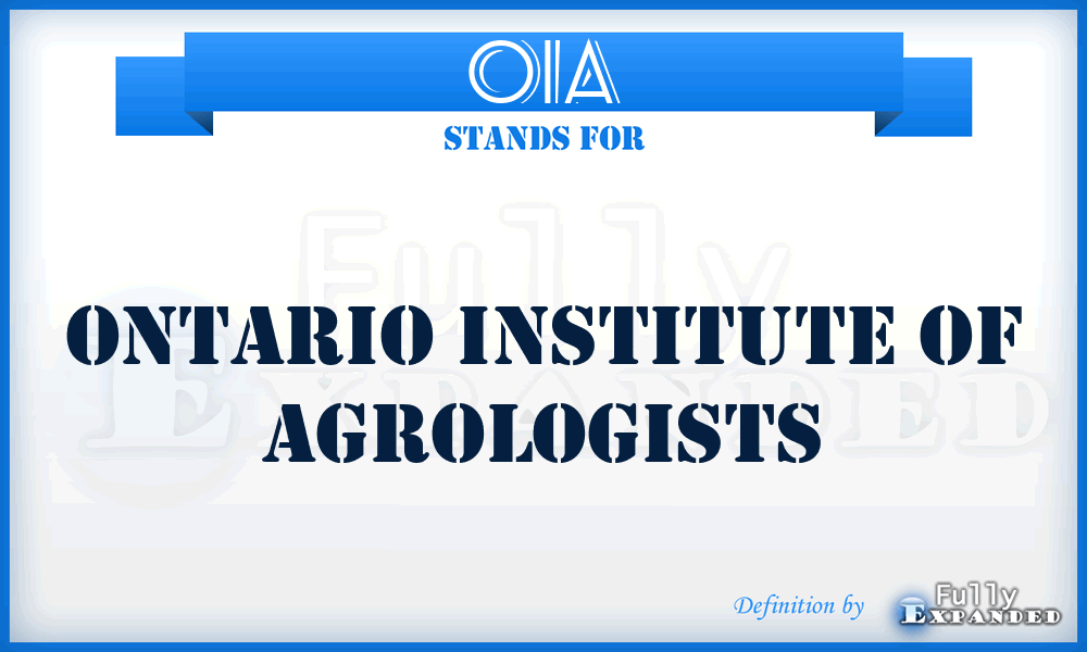 OIA - Ontario Institute of Agrologists