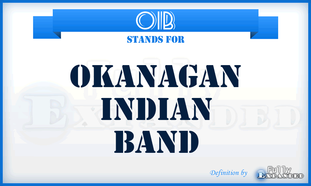 OIB - Okanagan Indian Band